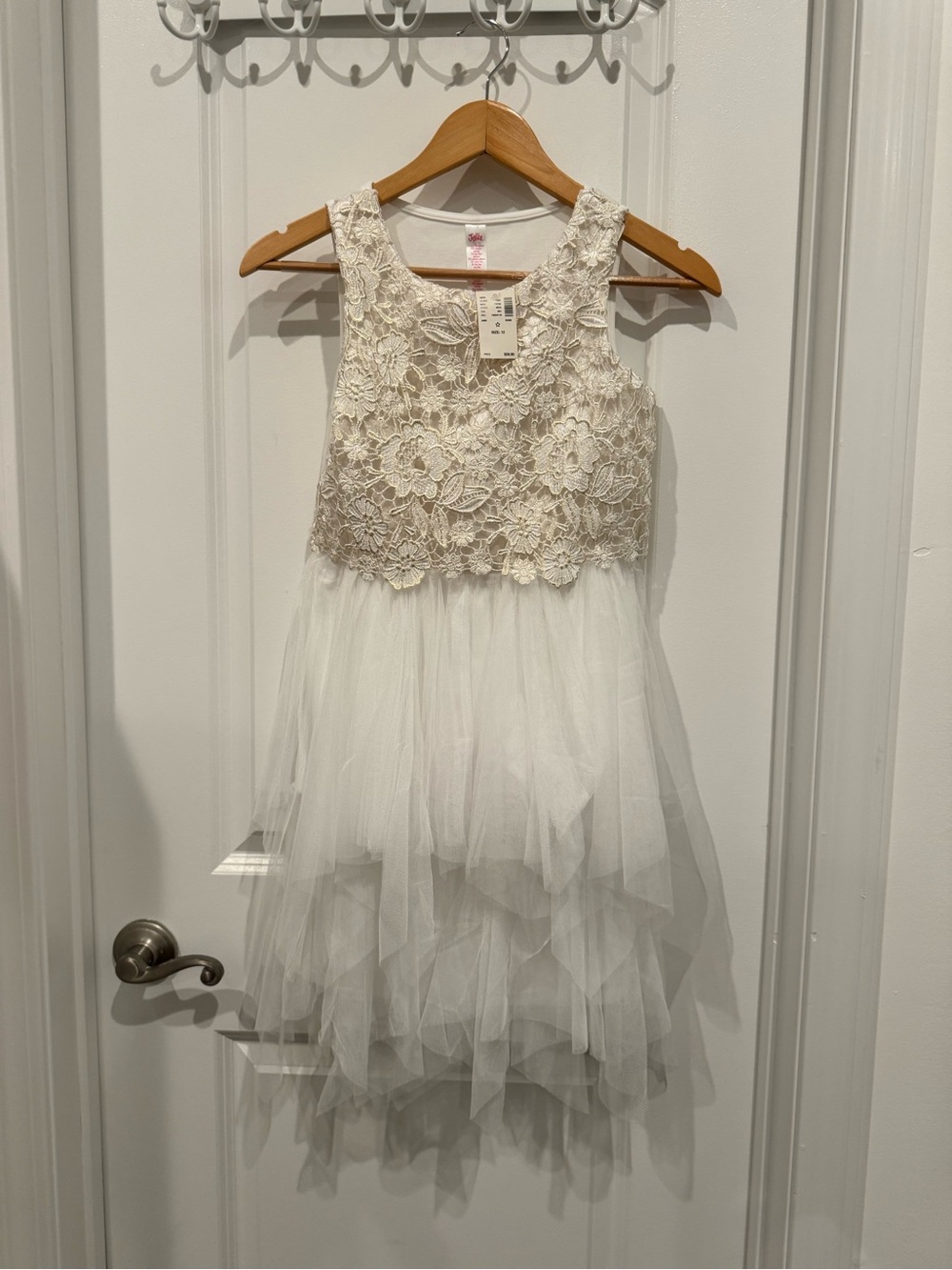Justice Ivory Lace & Tulle Party Dress